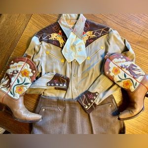SOLD on Etsy! 1950 H Bar C California Ranchwear shirt  Bucking Horse Bronc Boots